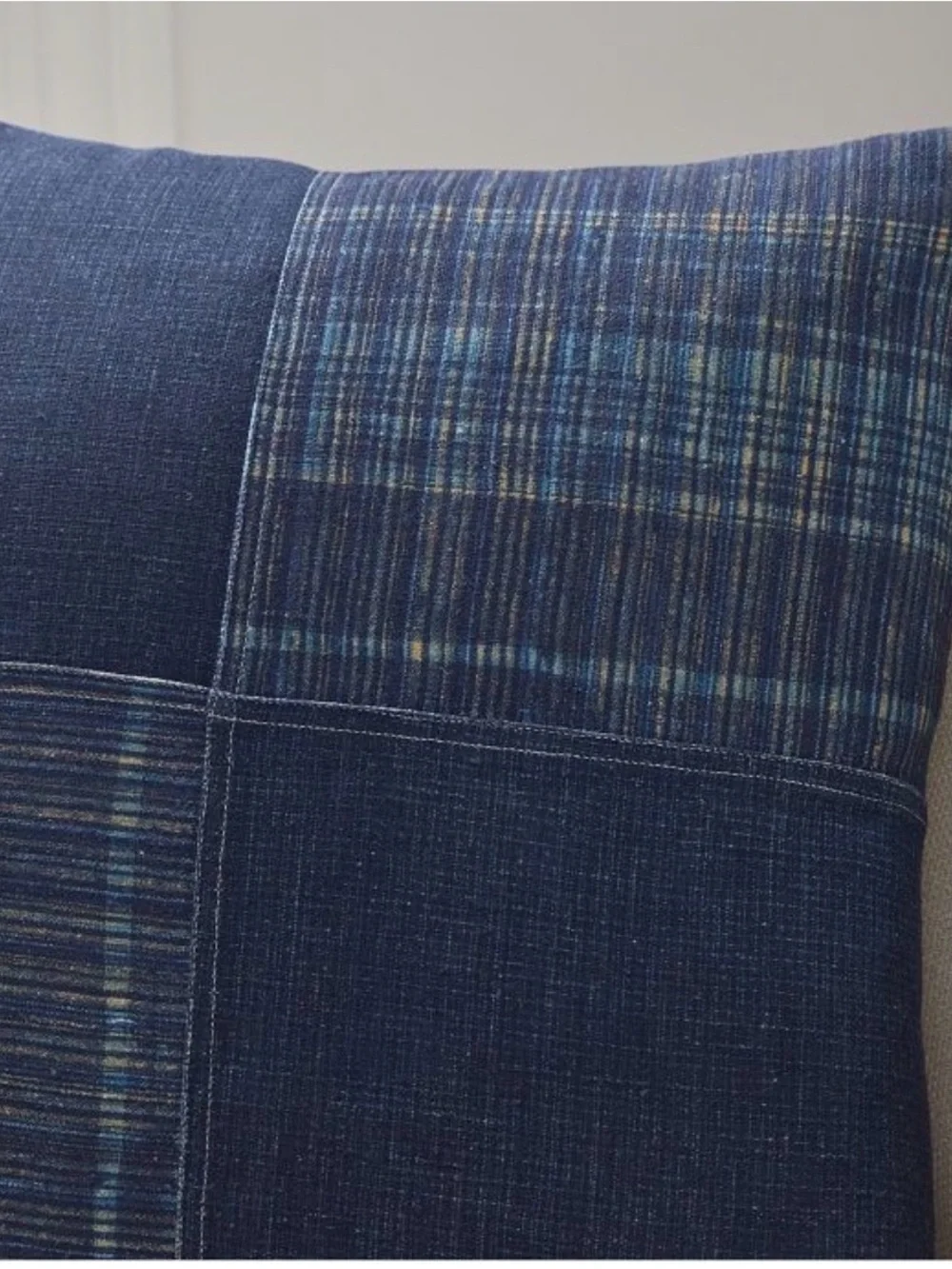 West Elm Indigo Patchwork Pillow Cover 20x20 NWT 100% Cotton Cover Only